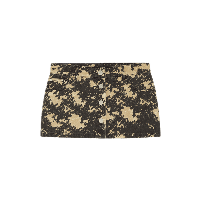 MAHEA printed denim mini skirt