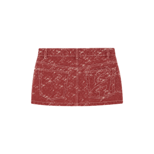 MAHEA printed denim mini skirt