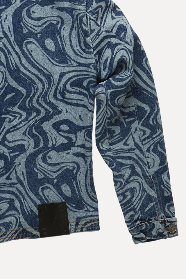 ANDRAS Men's Blue Marble Jacket