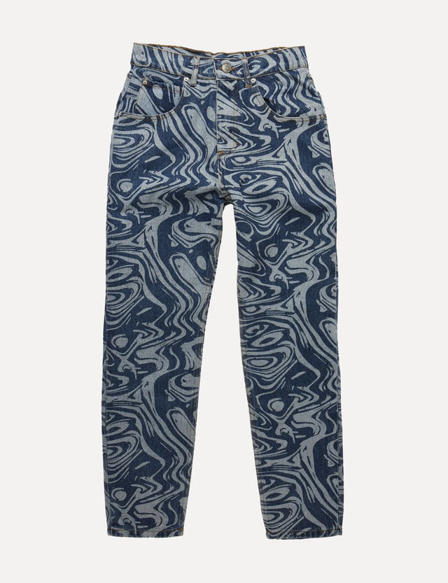 Arden W Blue Marble Printed Jeans