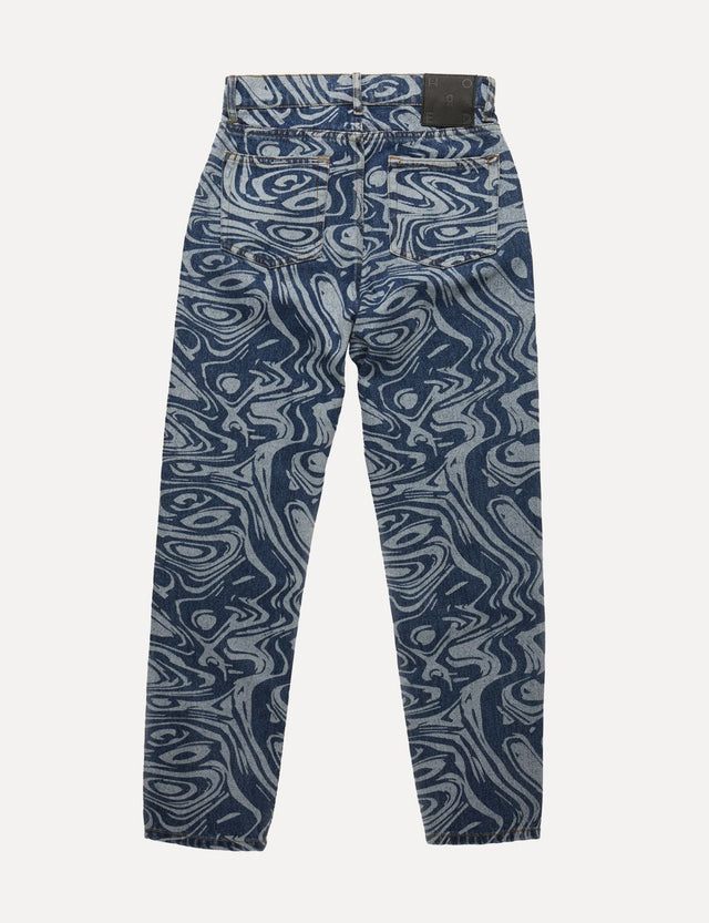 Arden W Blue Marble Printed Jeans