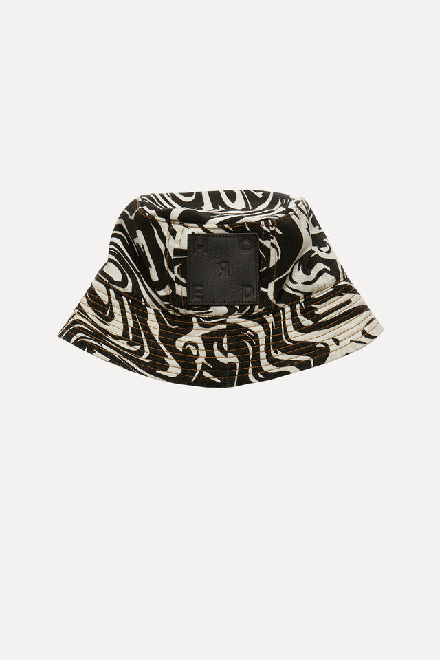 Marble Monochrome Printed Bucket Hat