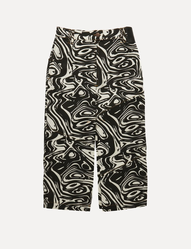 Ehola Monochrome Printed Midi Skirt