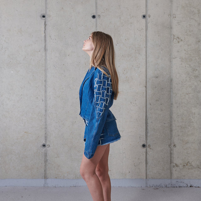 Gillian Hand-Braided Denim Jacket