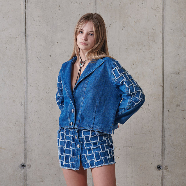 Gillian Hand-Braided Denim Jacket