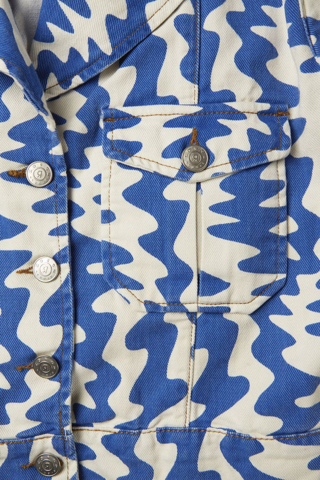 Hatya Azure Waves Denim Jacket