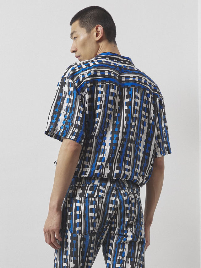 Edona Klein Blue Printed Shirt