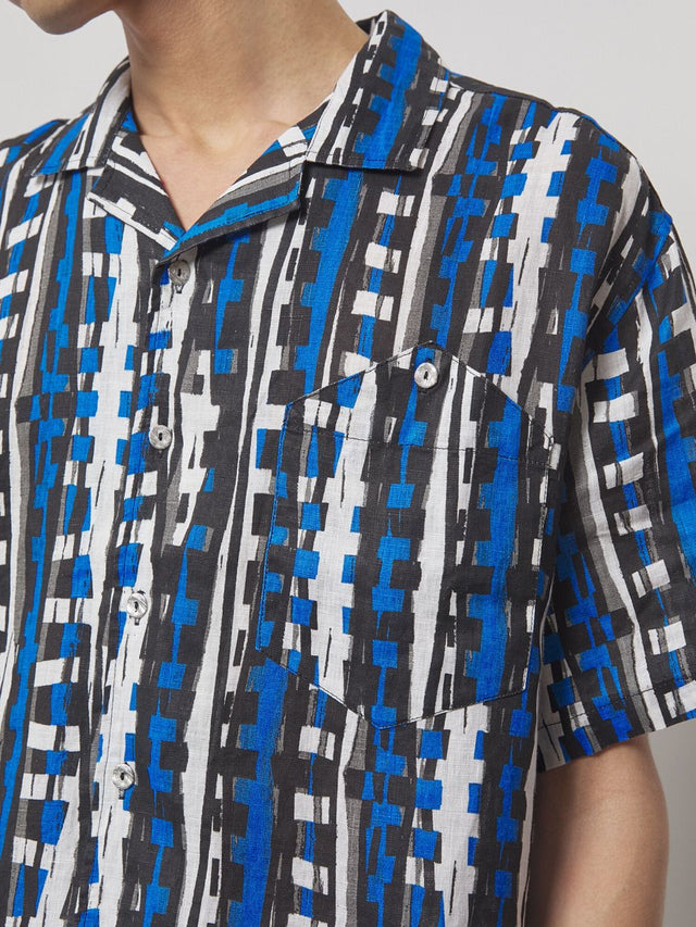 Edona Klein Blue Printed Shirt