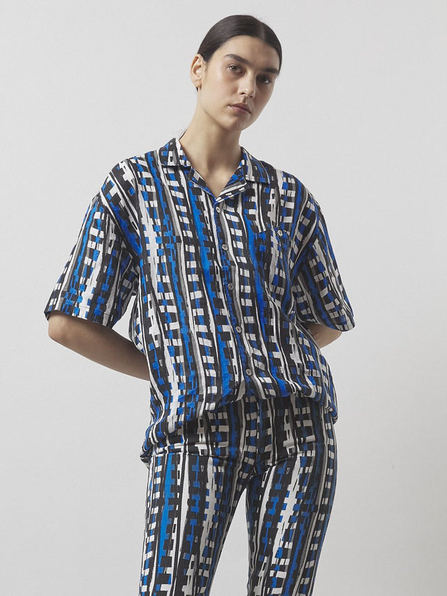 Edona Klein Blue Printed Shirt