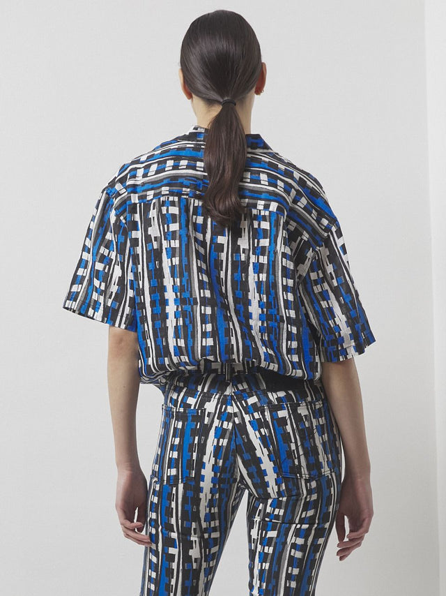 Edona Klein Blue Printed Shirt