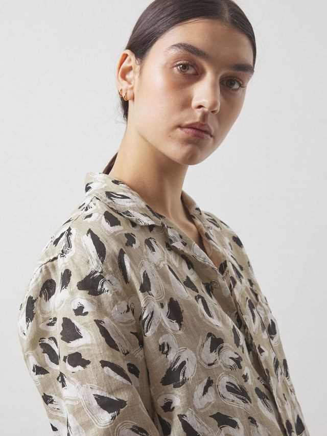 EPSOM Unisex printed linen shirt