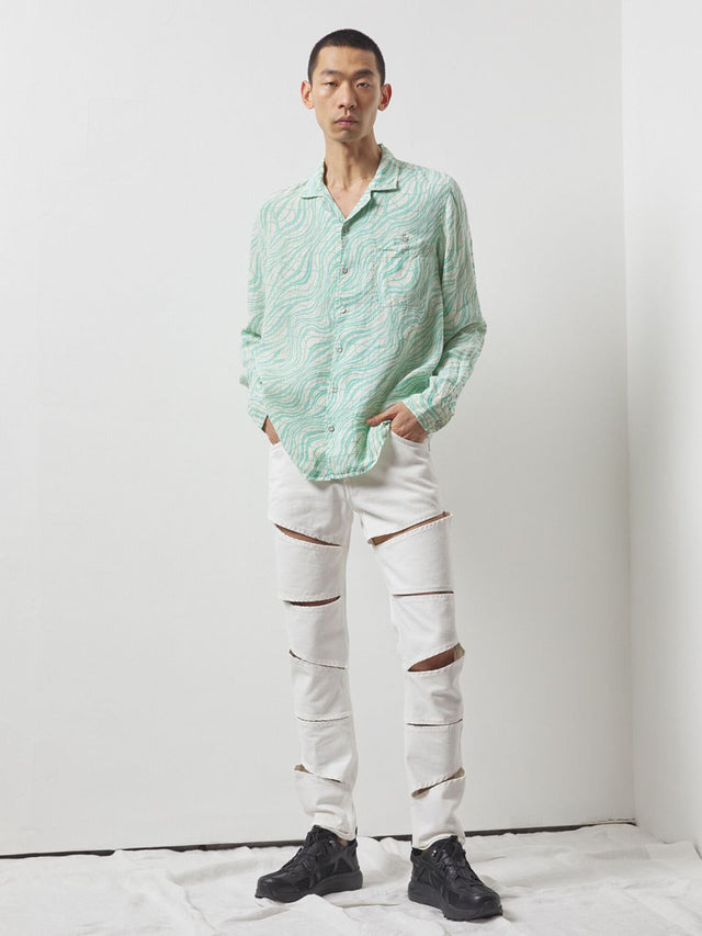 EPSOM Unisex printed linen shirt