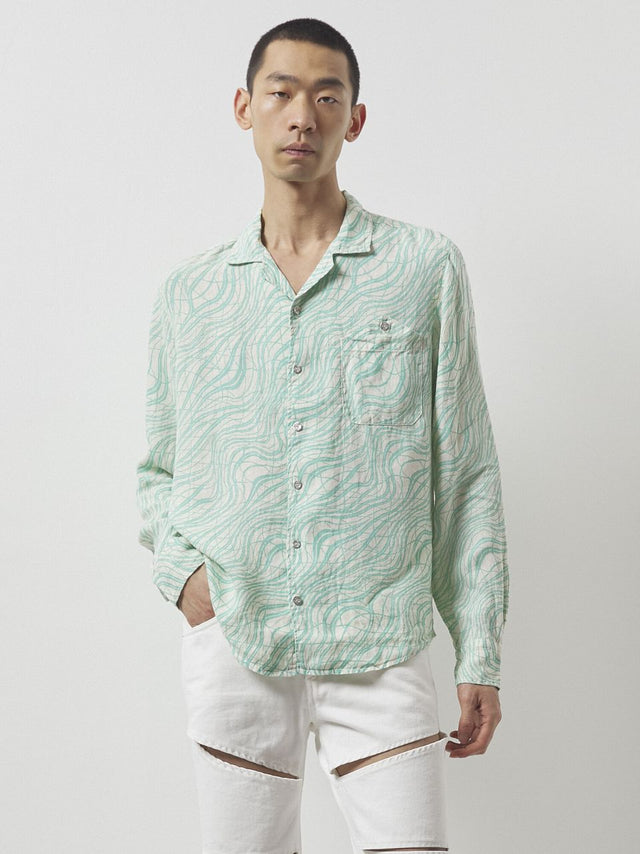 EPSOM Unisex printed linen shirt