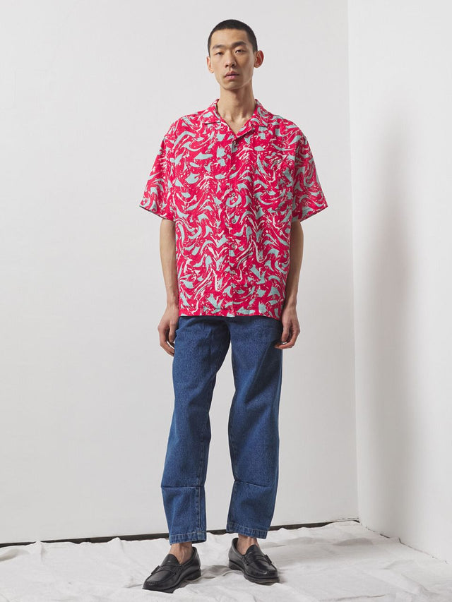 EDONA Unisex printed linen shirt