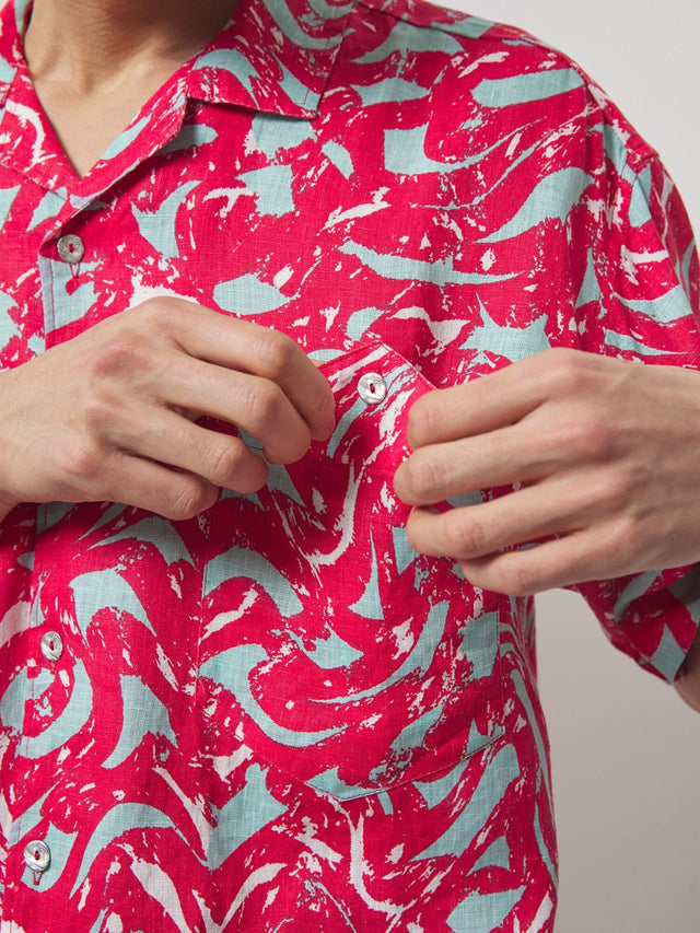 Edona Red Printed Shirt