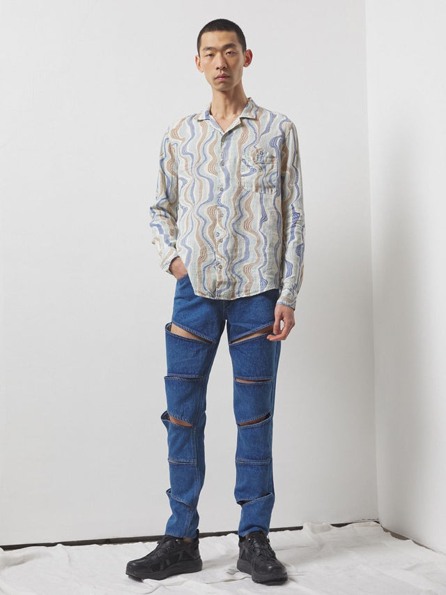 EPSOM Unisex printed linen shirt