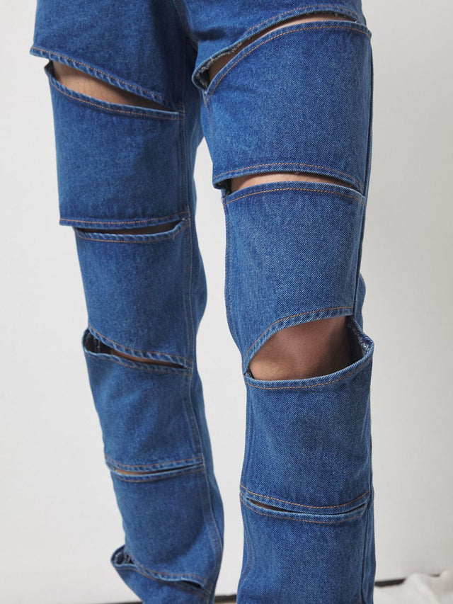 Moore Cut-Out Blue Denim Jeans