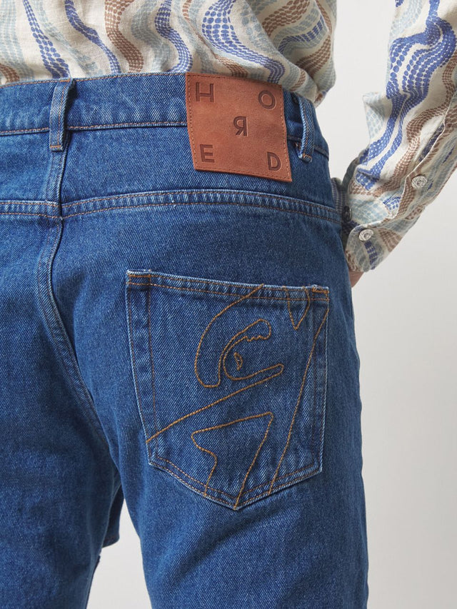 Moore Cut-Out Blue Denim Jeans