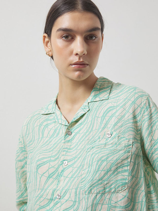 EPSOM Unisex printed linen shirt