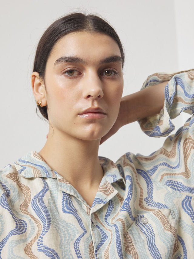 EPSOM Unisex printed linen shirt