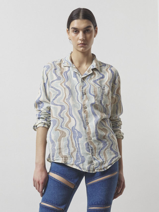 EPSOM Unisex printed linen shirt