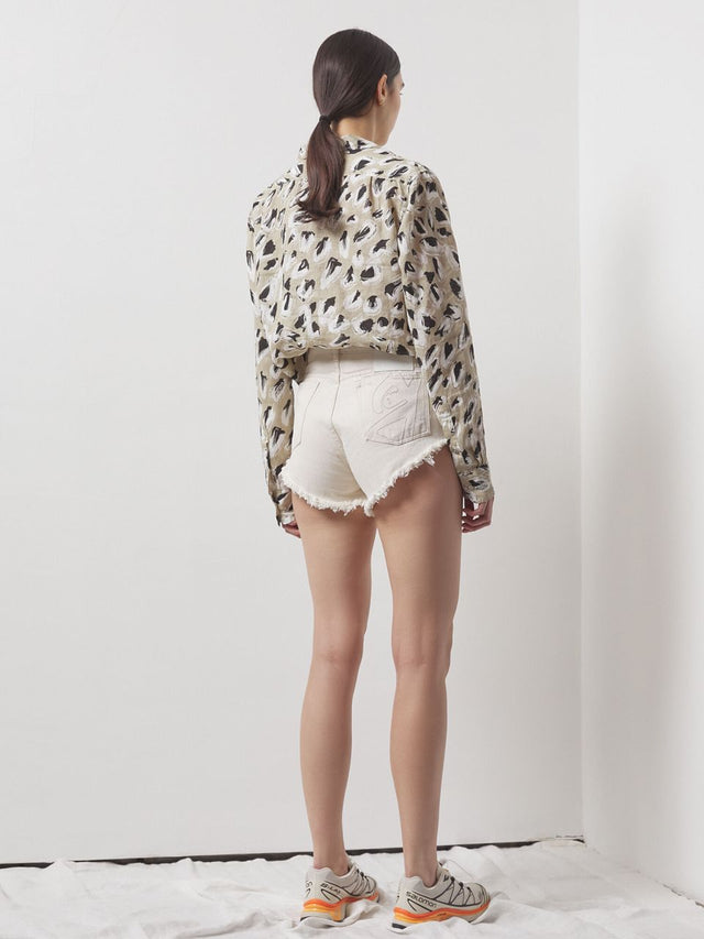Zayin Cut-Out Denim Shorts
