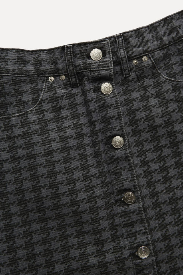 Nya Houndstooth Printed Skirt