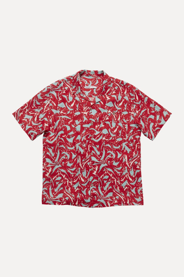 EDONA Unisex printed linen shirt