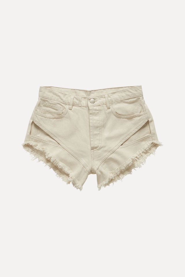 Zayin Cut-Out Denim Shorts