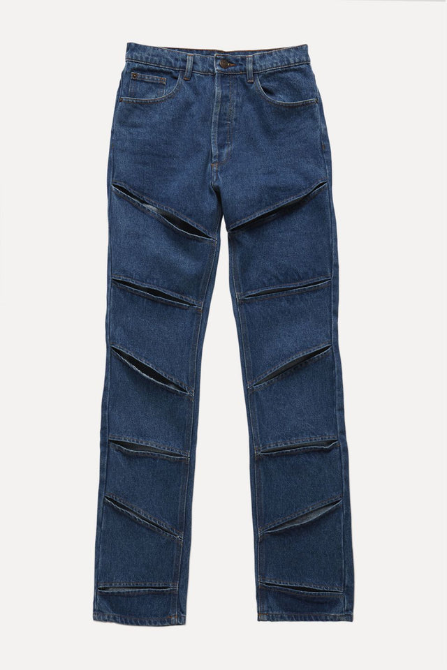 Moore Cut-Out Blue Denim Jeans