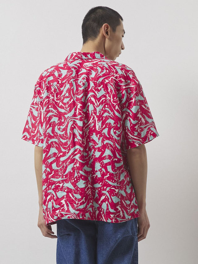 EDONA Unisex printed linen shirt