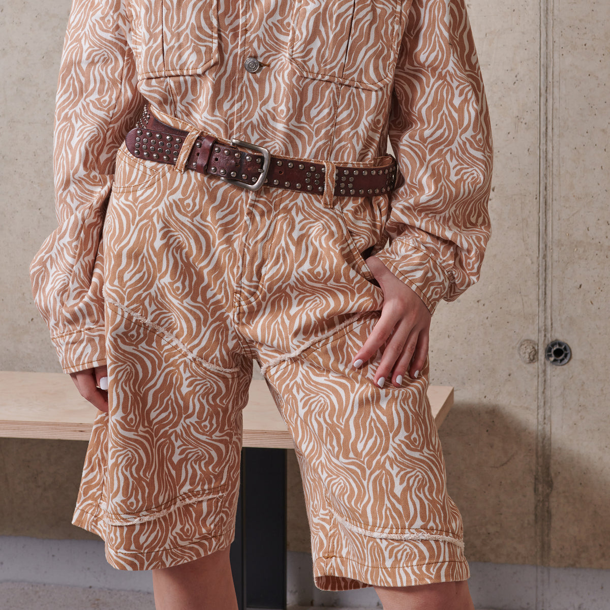 Azar Animal Printed Shorts