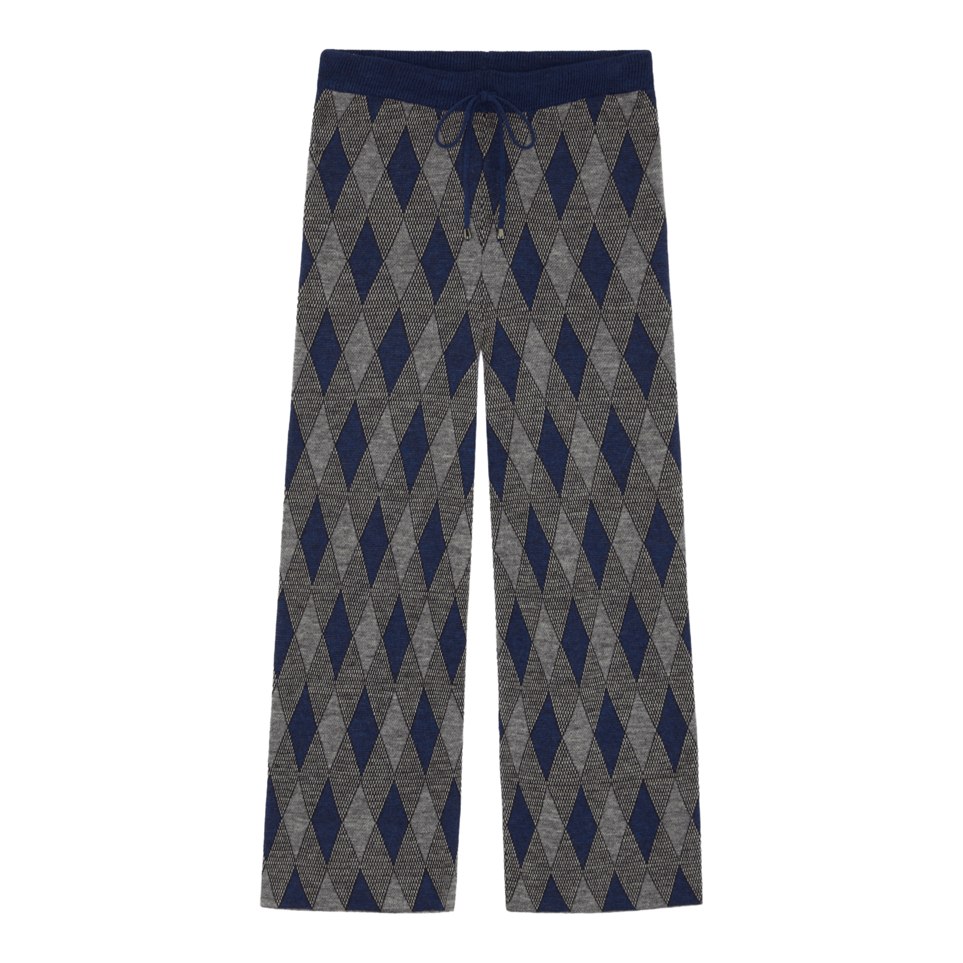 POERAVA DARK BLUE JACQARD TROUSERS​